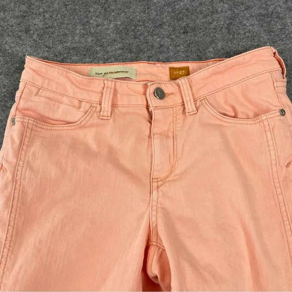 Pilcro and the Letterpress Jeans Womens 27 Anthropologie Stet Peach Cropped - Picture 3 of 14